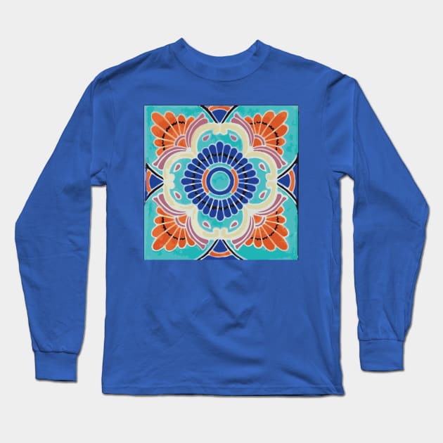 Red talavera tile Long Sleeve T-Shirt by T-Mex